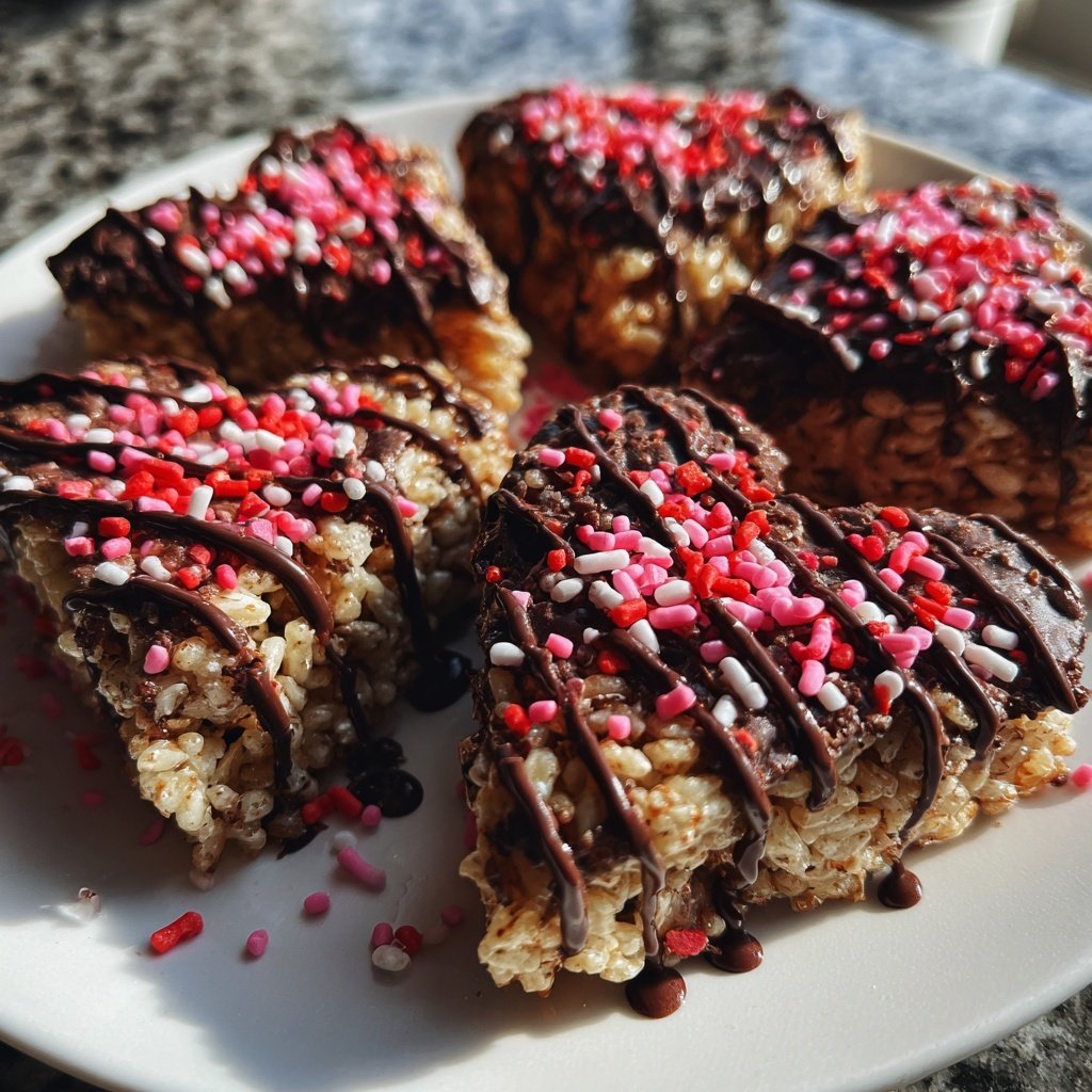 Valentines Snacks Chocolate Rice Crispy Hearts