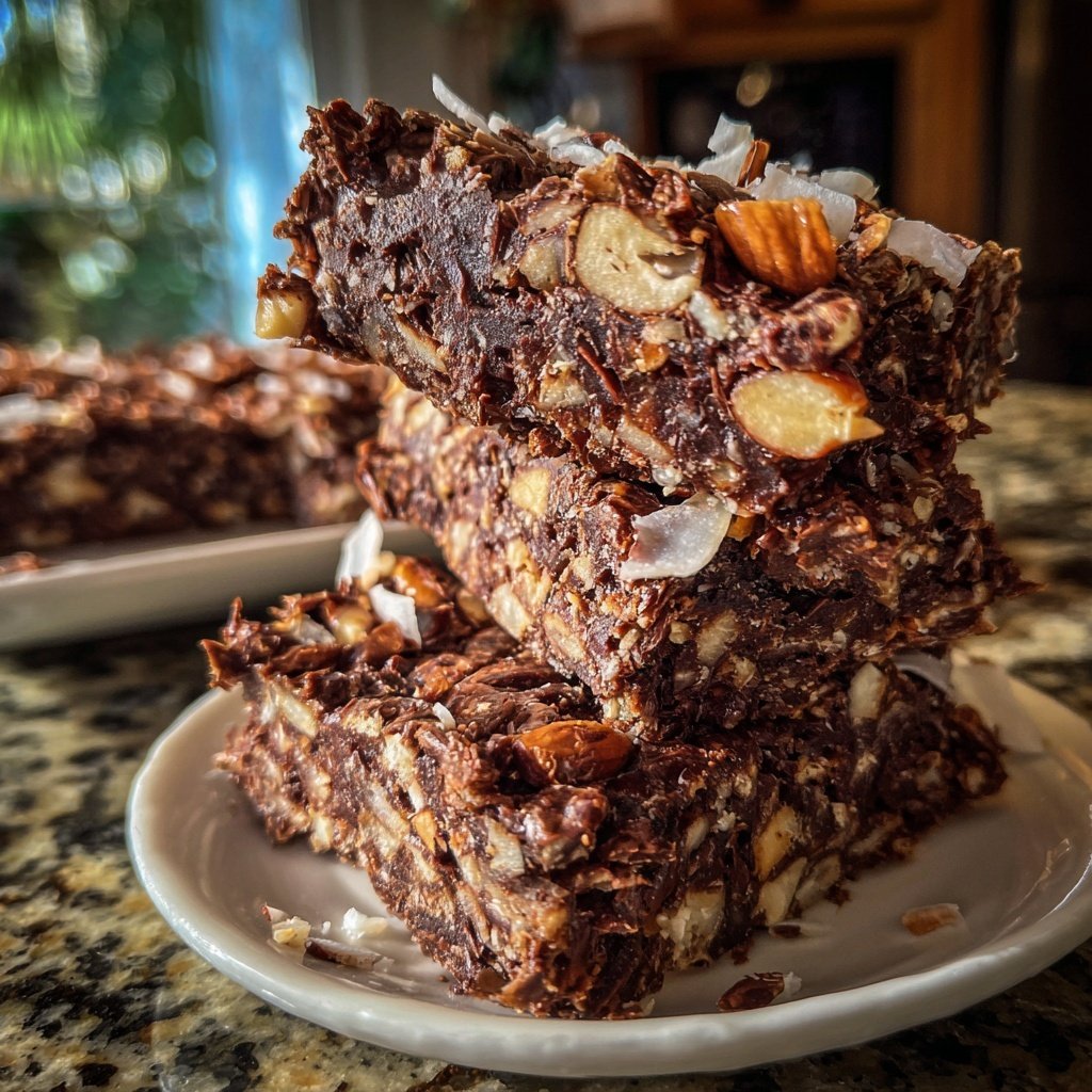 Chocolate Hazelnut Coconut Bars