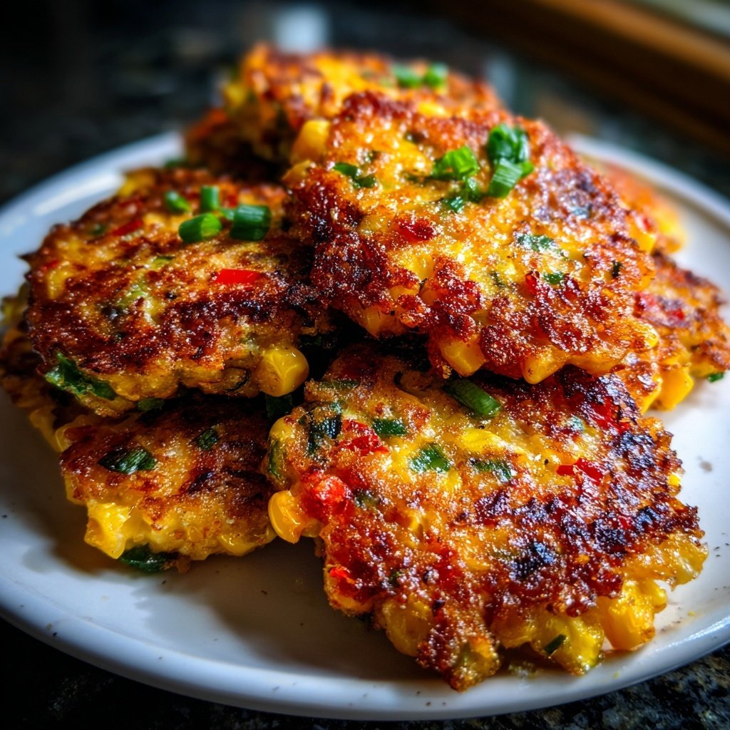 Baked Sweet Corn Veggie Fritters