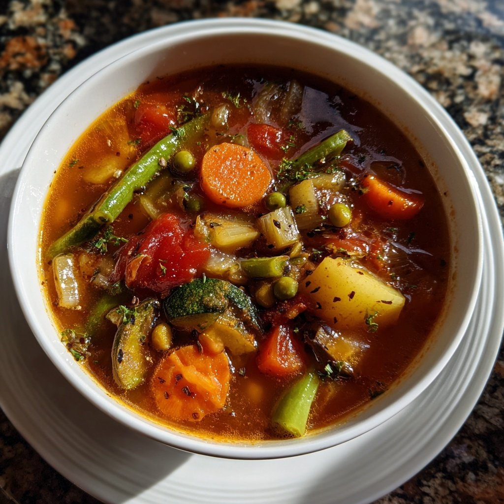 Healthy Crockpot Vegetable Minestrone