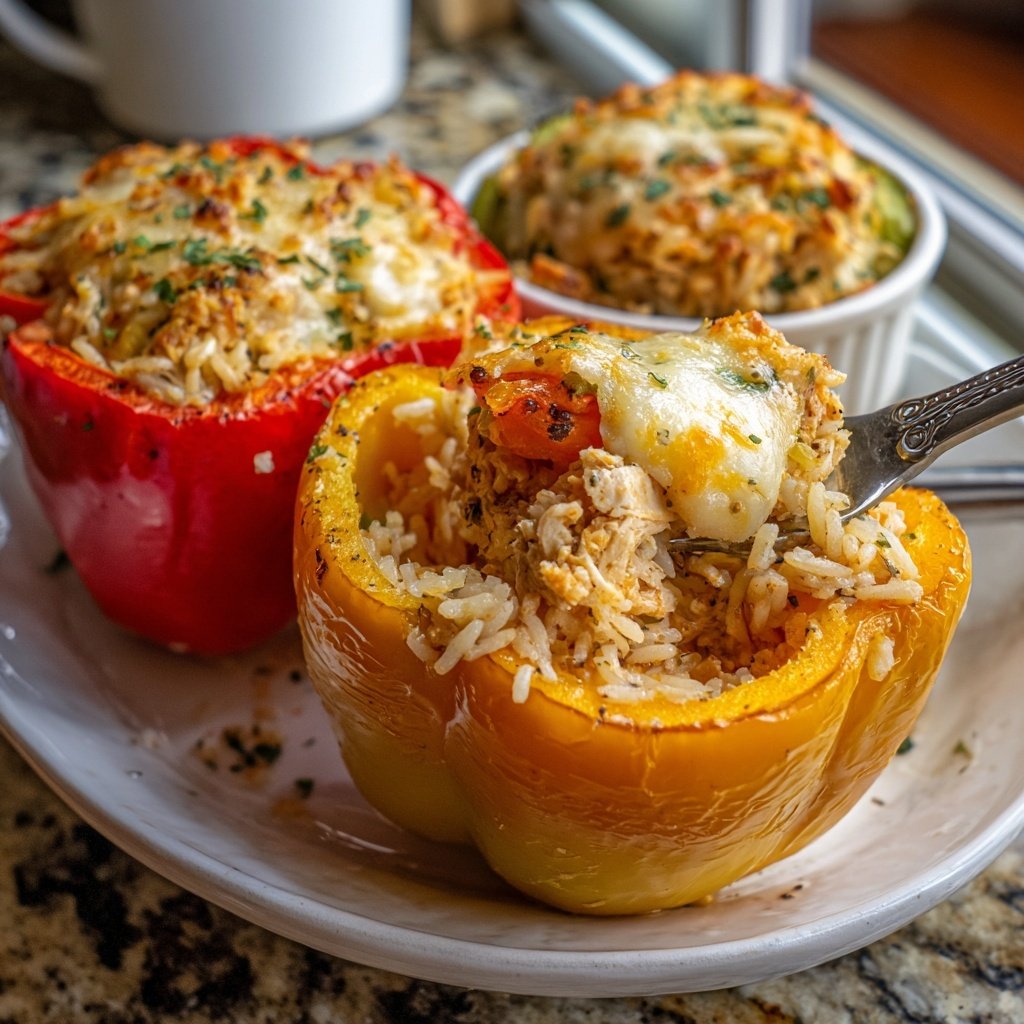 Chicken And Rice Stuffed Peppers