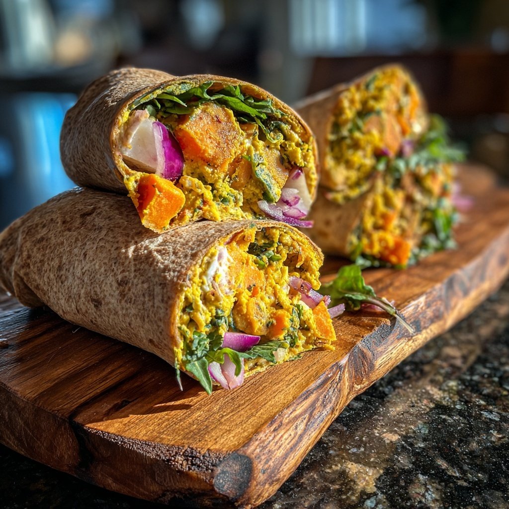 Roasted Sweet Potato Veggie Wraps
