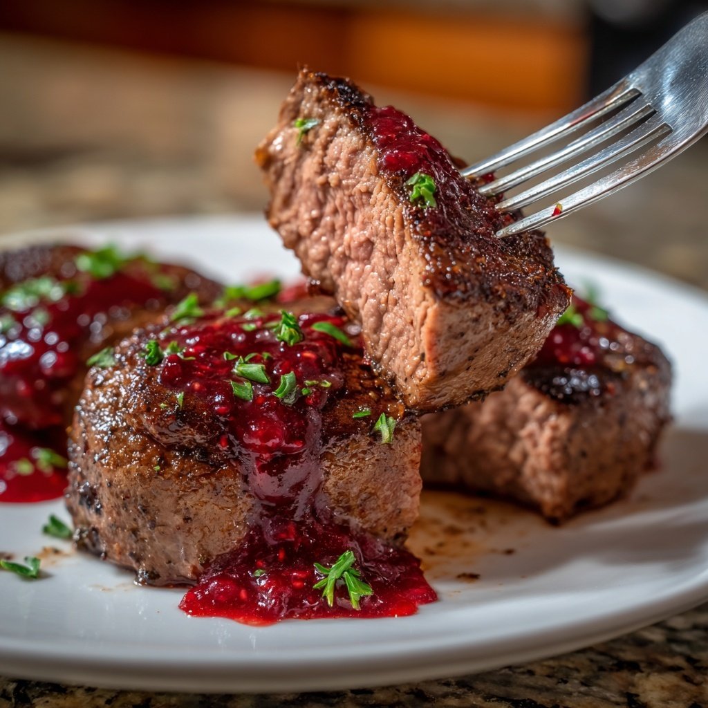 Beef Medallions with Raspberry Sauce