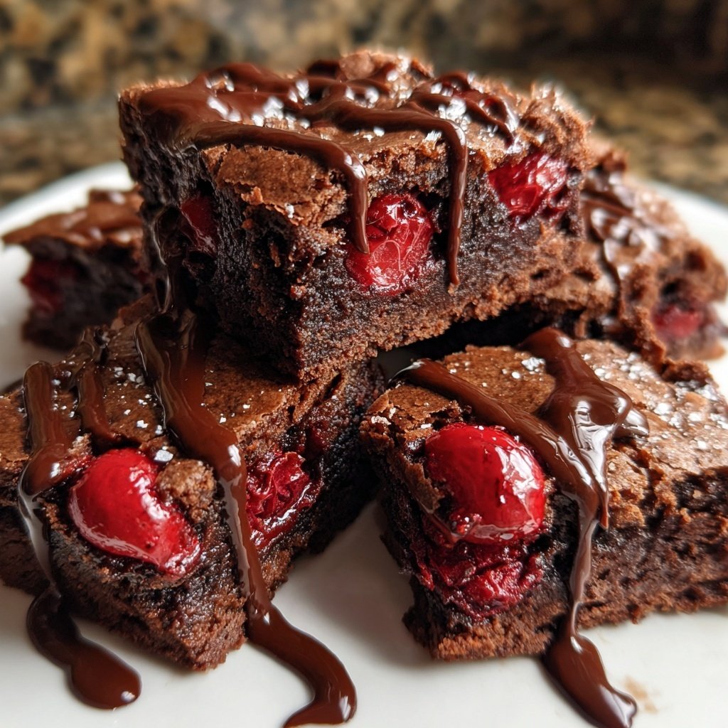 Chocolate Cherry Fudge Squares