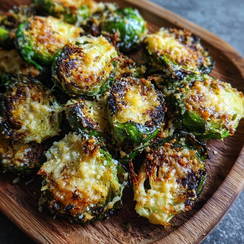 Garlic Parmesan Roasted Brussels Sprouts