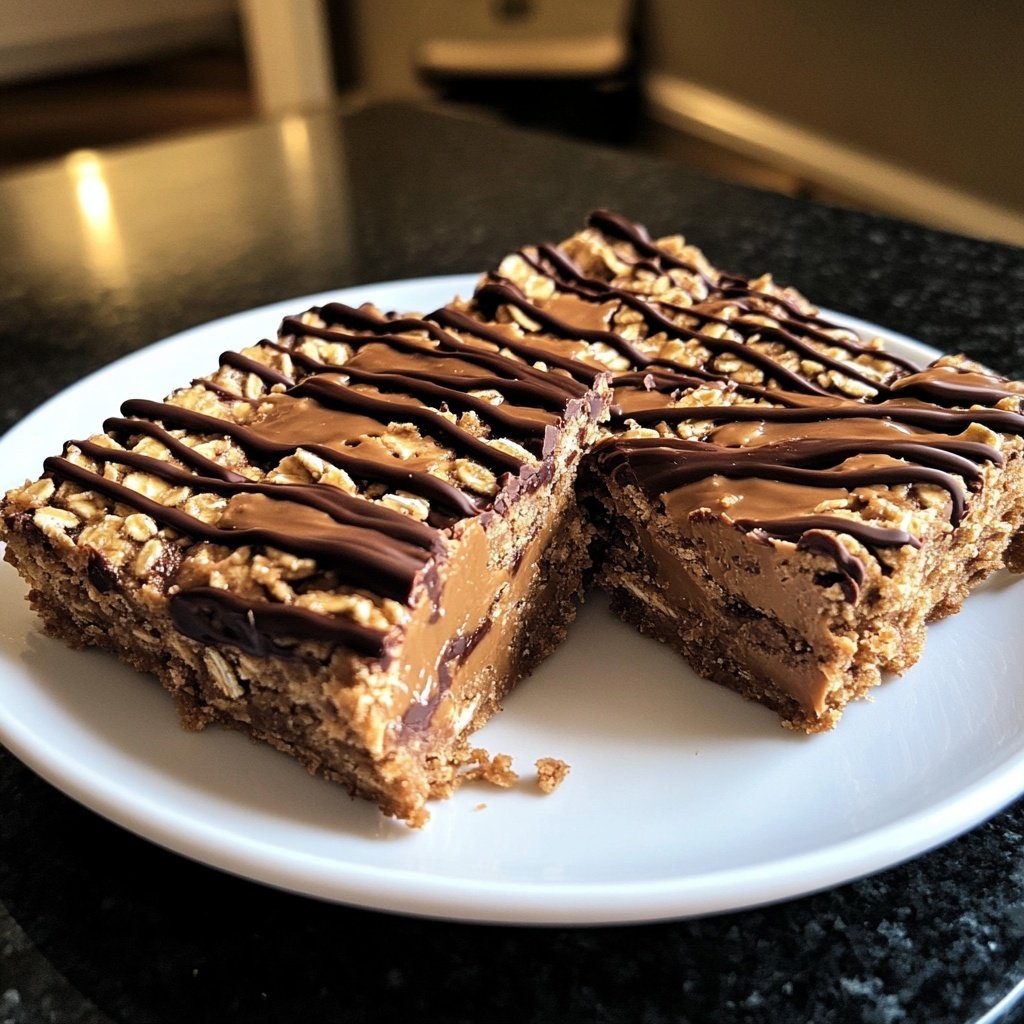 Chocolate Peanut Butter Oat Bars