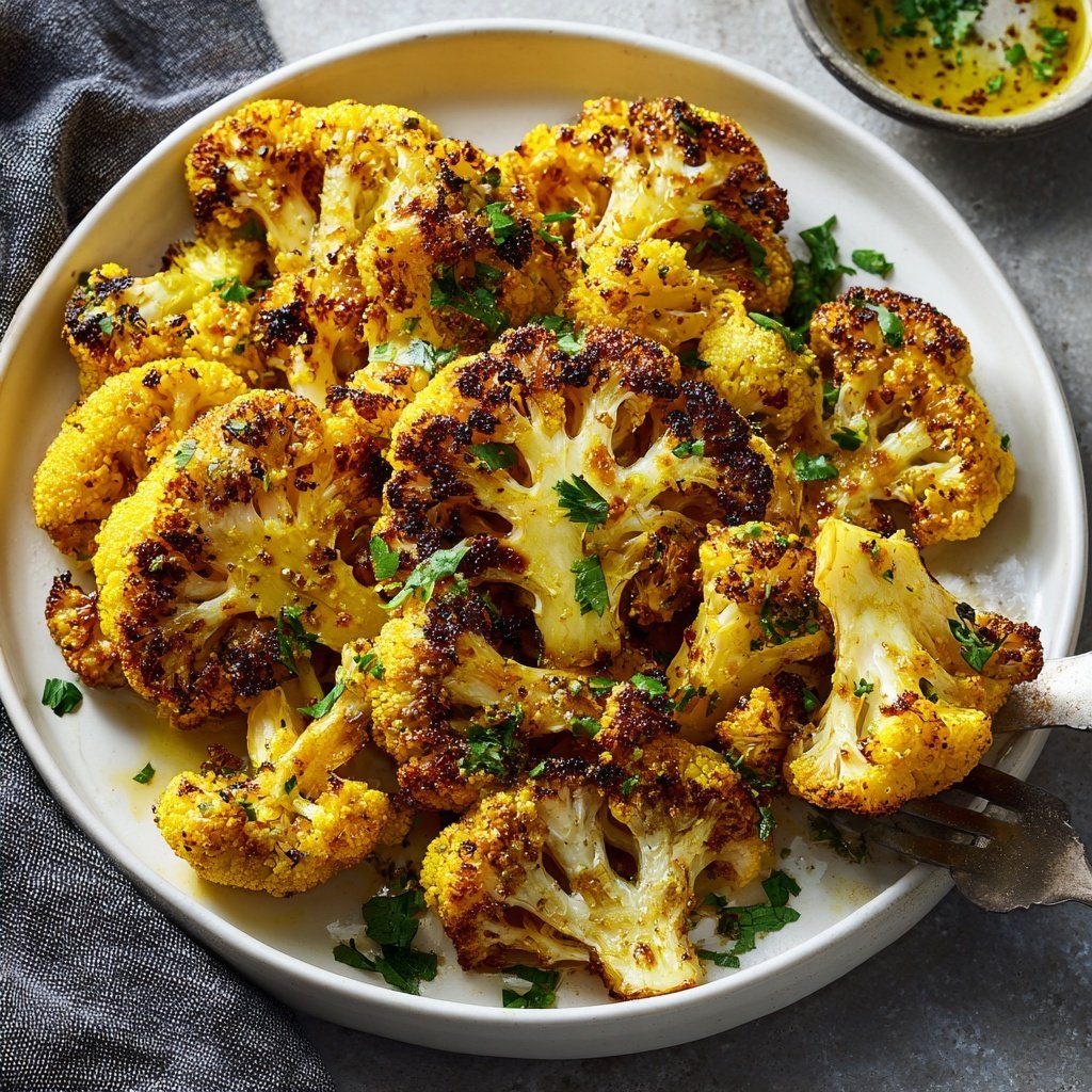 Roasted Cauliflower With Turmeric