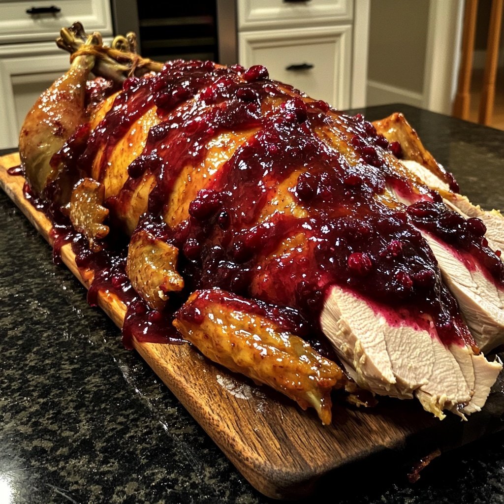 Roasted Turkey with Cranberry Glaze