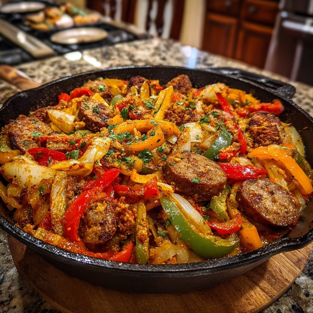 One Pan Sausage Peppers And Onions