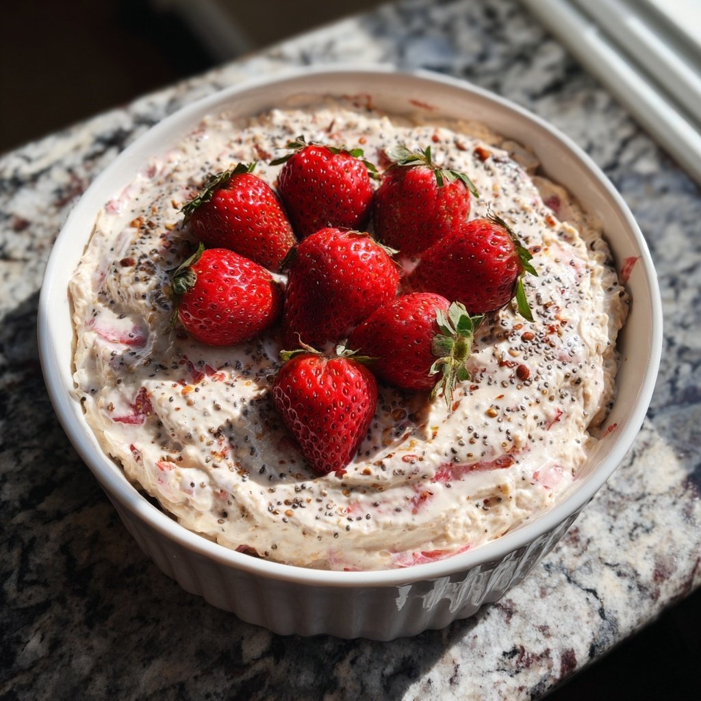 Strawberry Cheesecake Oats With Chia