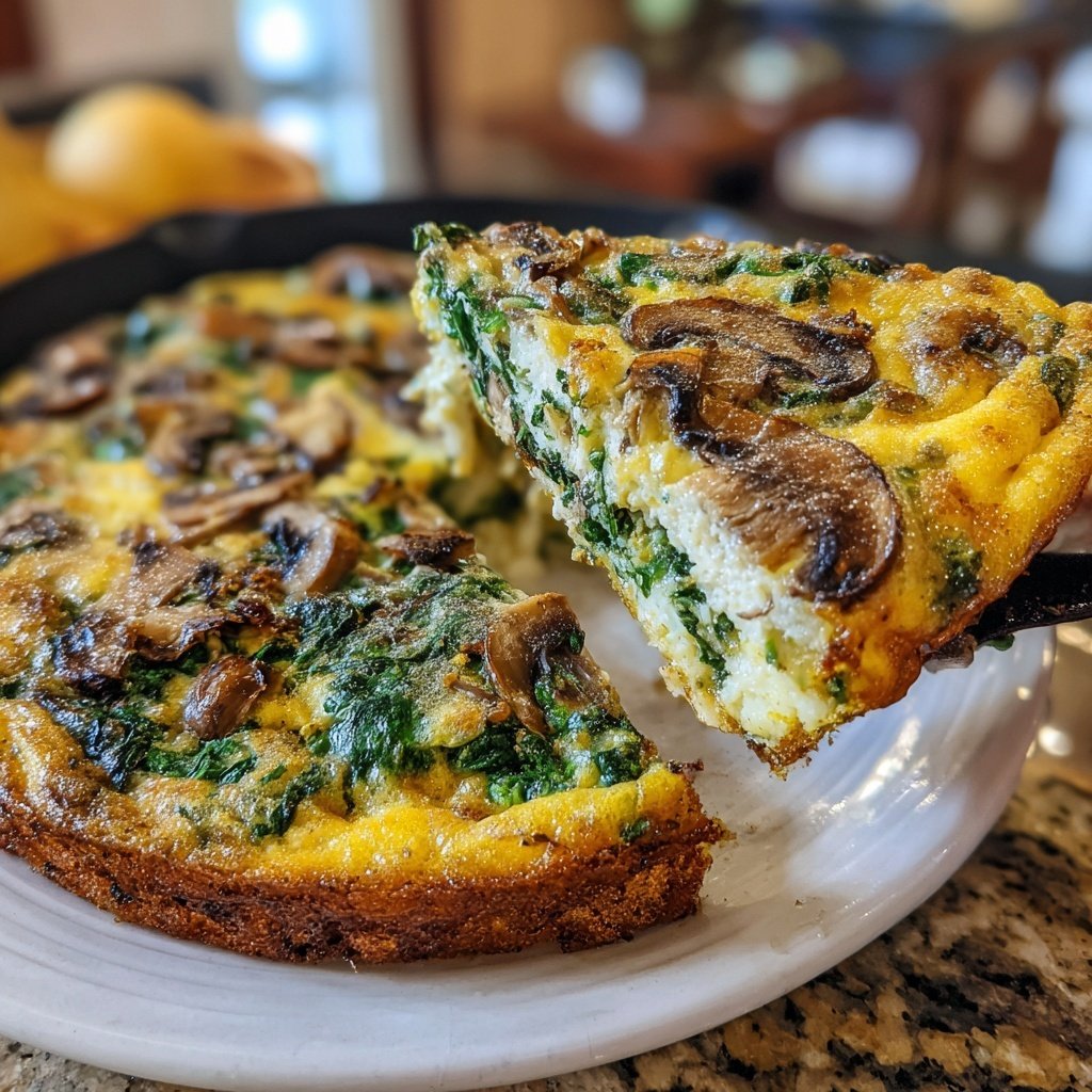 Healthy Dinner Spinach Mushroom Frittata