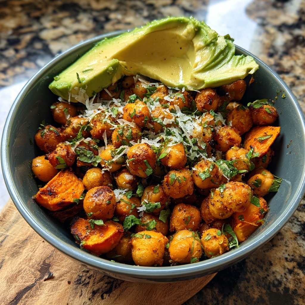 Roasted Sweet Potato Chickpea Bowl